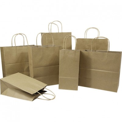 Twisted Handle Kraft Paper Cardboard Shopping Paper Bags For Promotion And Gift